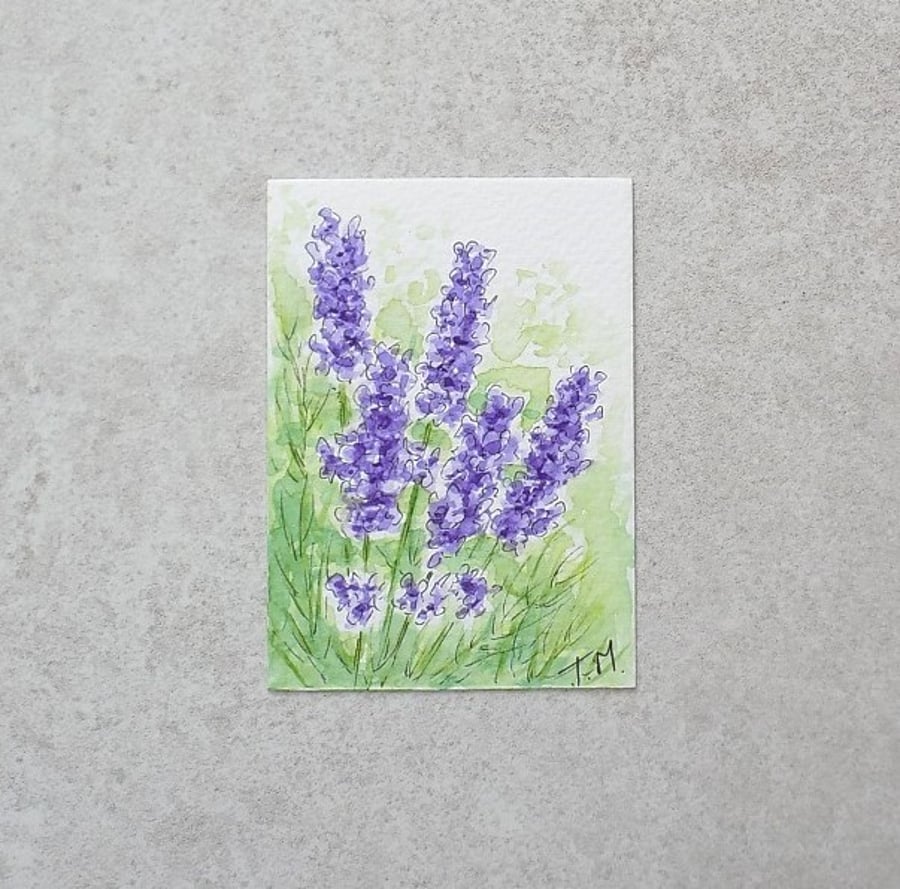 Original Watercolour ACEO Lavender