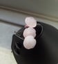 3 Rose Quartz Carved Roses on Hair Pins - Image 4