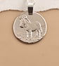 Zebra Engraved Sterling Silver Coin Necklace - Image 1