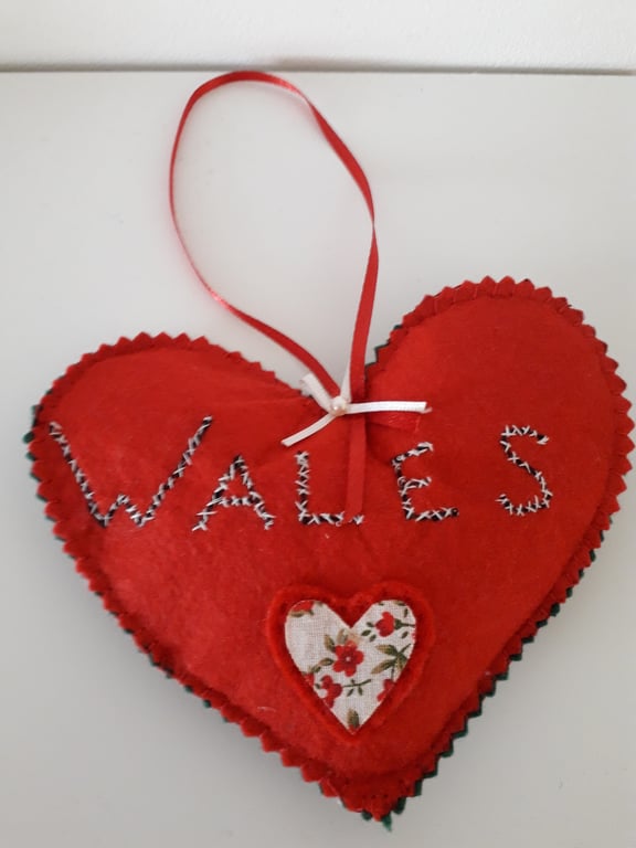 Wales red hanging heart