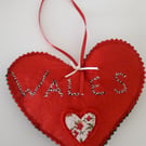 Wales red hanging heart