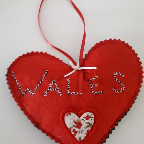 Wales red hanging heart