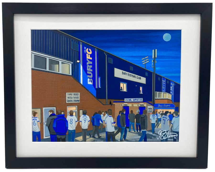 Bury F.C, Gigg Lane Stadium. High Quality Framed Art Print