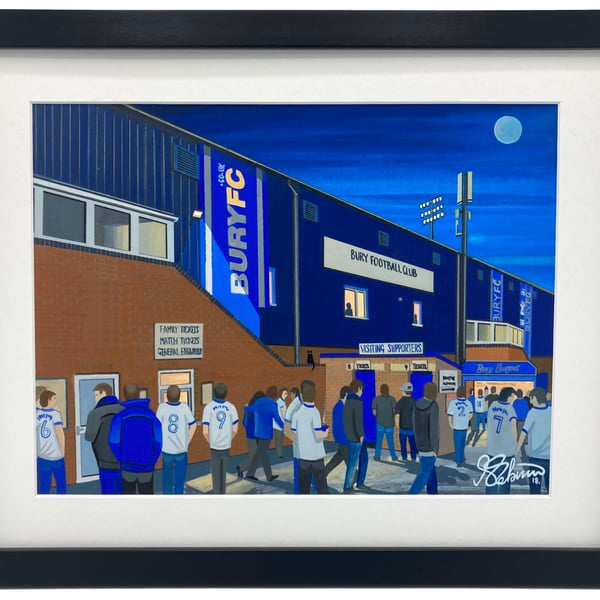 Bury F.C, Gigg Lane Stadium. High Quality Framed Art Print