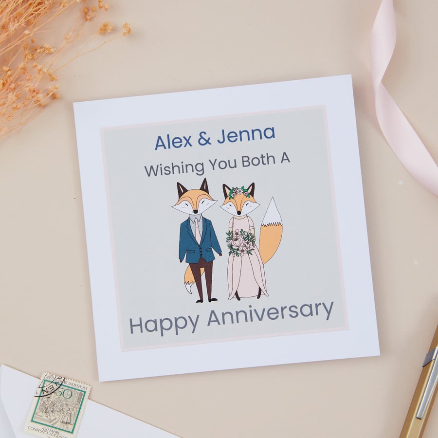 Husband & Wife Anniversary Card, Couples Anniversary, Partners Anniversary