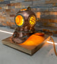 up cycled replica miniature Divers helmet made int9 unique table lamp