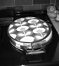 Aga Hob Lid Mats Chef Pads Covers Pair With Loops Surface Saver Black Art Deco - Image 7