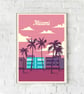 Miami retro travel poster, Miami wall print, retro wall art - Image 4