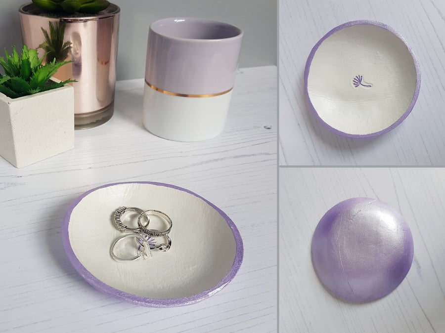 Handmade clay ring dish (trinket bowl), handmade, customised