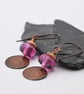 copper hearts, lampwork glass earrings - Image 3