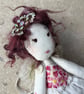 Fairy handmade ornament - Wren - reclaimed fabrics, tree topper