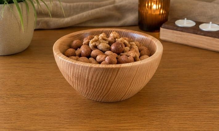 Handturned Ash nut bowl. 