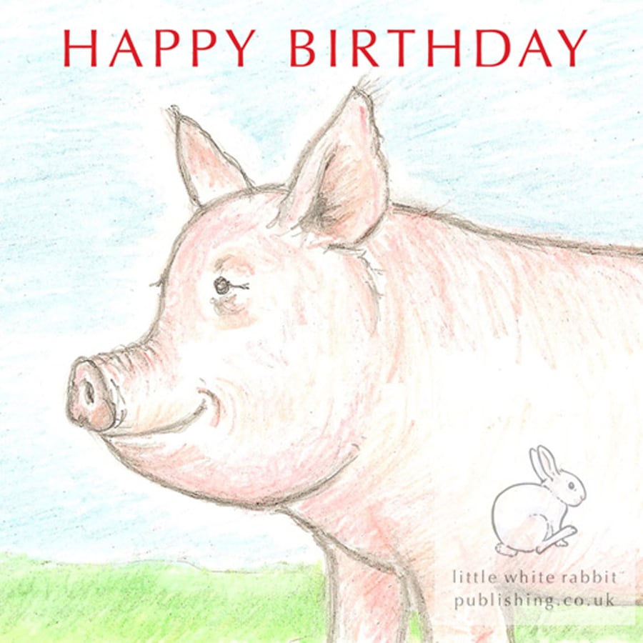 Pink Piggy - Birthday Card