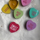 Natural beeswax candle, heart shaped, grapefruit scented, love you design