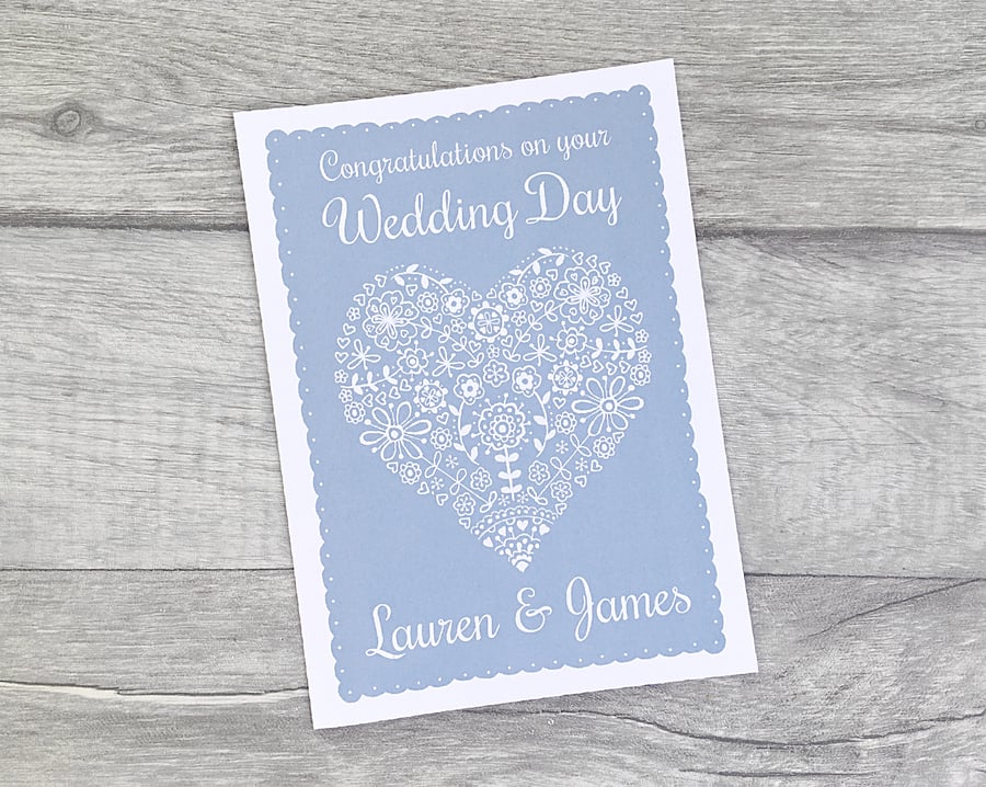 Personalised Heart Wedding Card, Special Couple Card