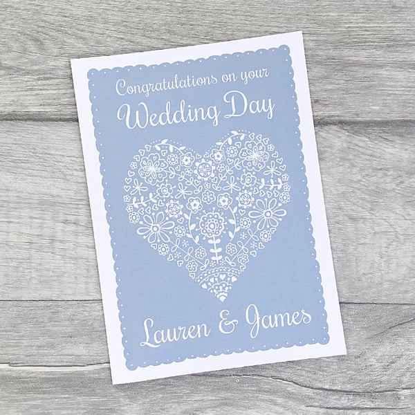 Personalised Heart Wedding Card, Special Couple Card