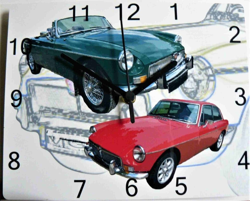 classic mgb gt wall hanging clock  mgb clock