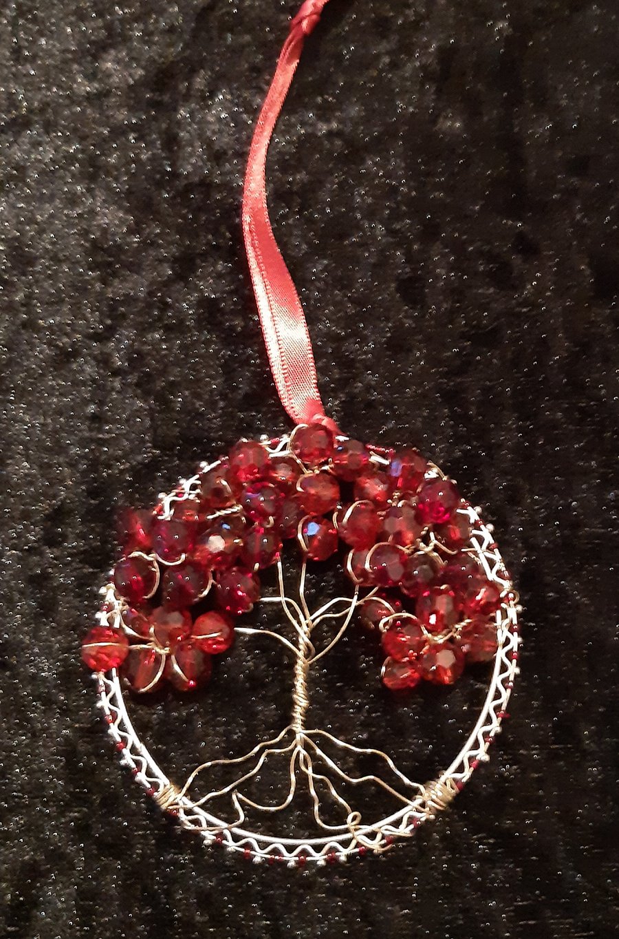 Glass beads tree of life bangle hanger