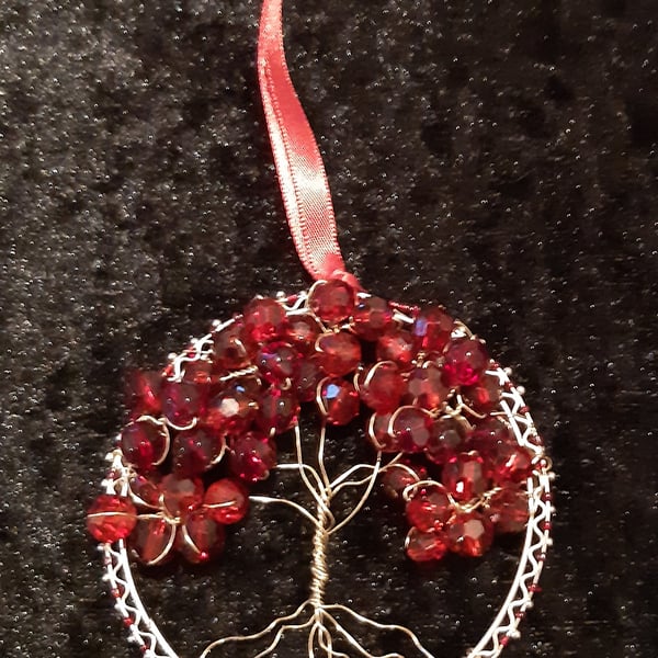 Glass beads tree of life bangle hanger