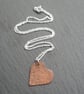 Vintage Copper Small Heart Pendant With Sterling Silver Chain - Image 3
