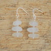 White sea glass earrings