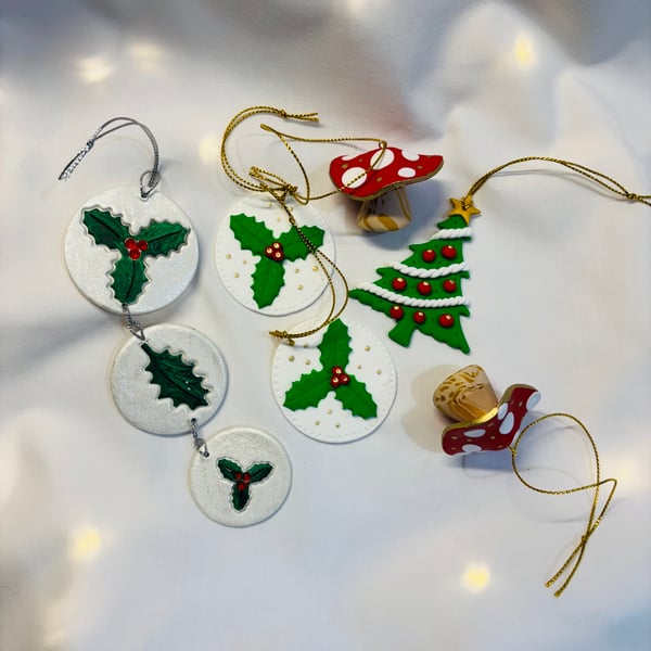 Hanging Christmas decoration mixed bundle 1- polymer clay and air dried clay