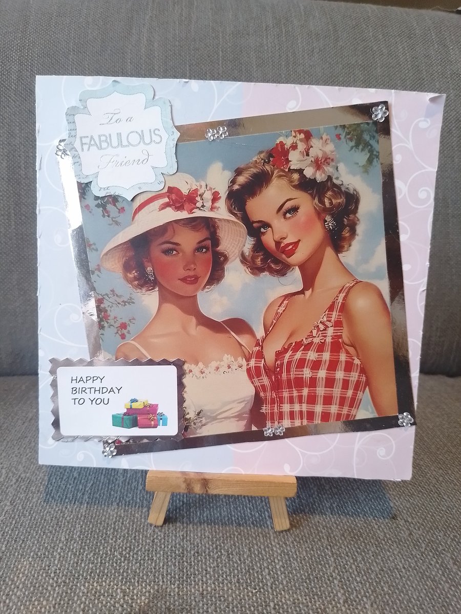 Fabulous Friend Birthday card handmade