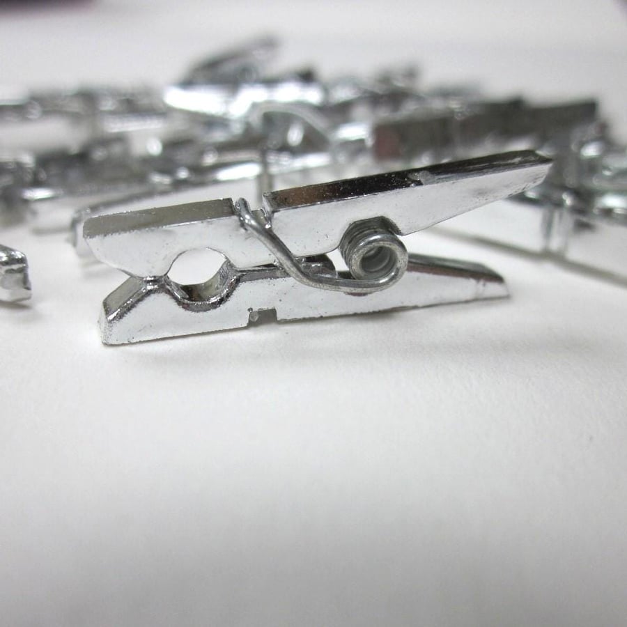 SALE - Tiny Silver Clothes Pegs