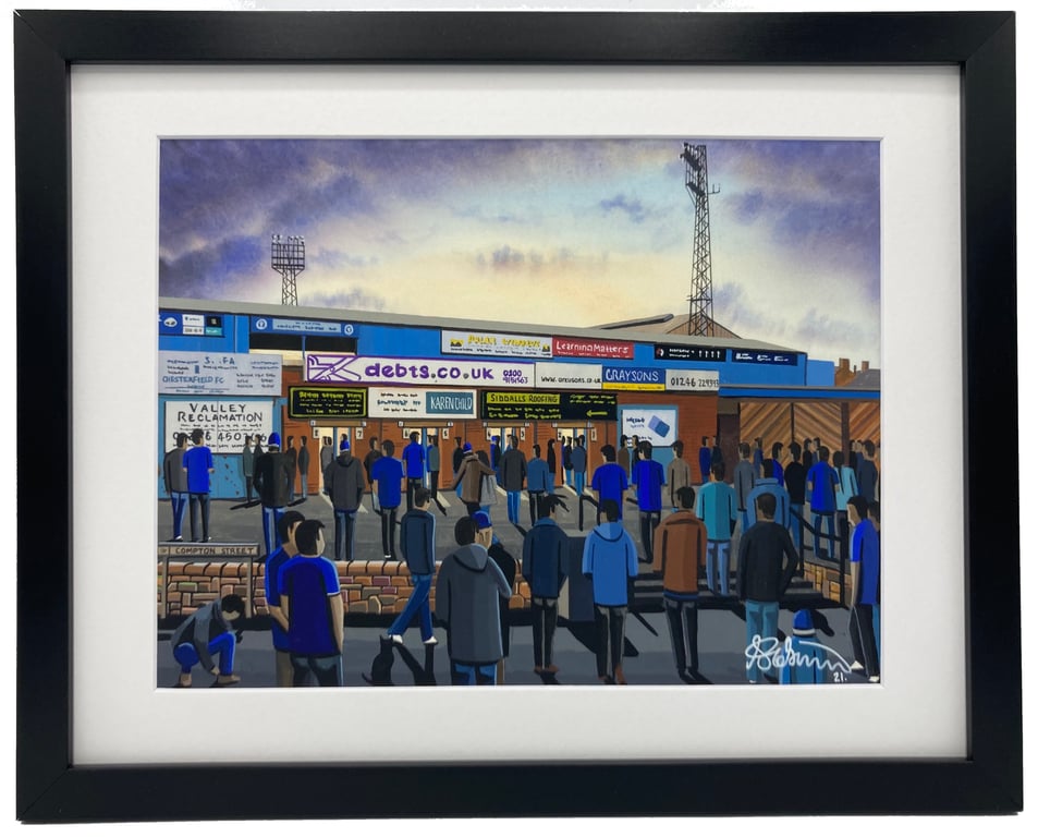 Chesterfield F.C, Saltergate Stadium, High Quality Framed Football Art Print