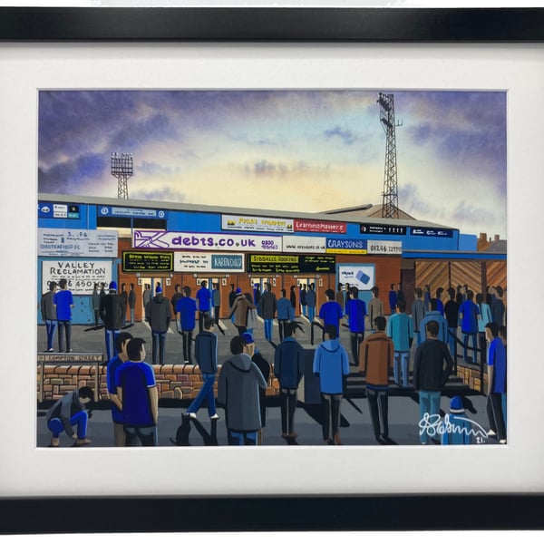 Chesterfield F.C, Saltergate Stadium, High Quality Framed Football Art Print