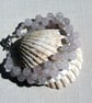 SALE - Rose Quartz Gemstone Woven Cuff Chakra Bracelet "Sunset Blush" - Image 2