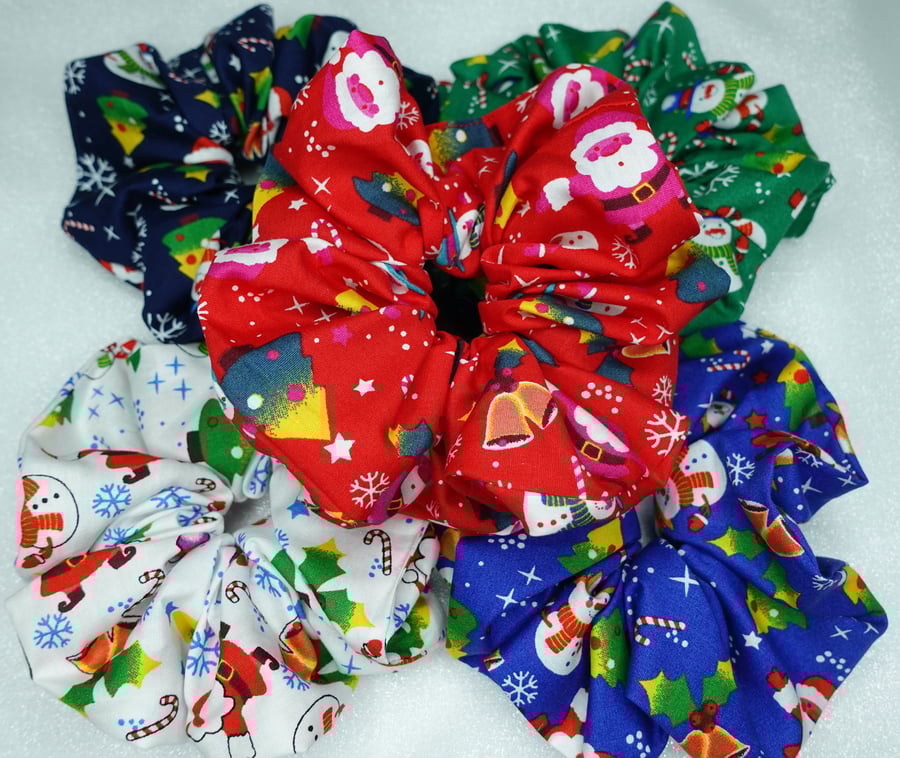 Christmas Scrunchies, Santa Xmas Christmas XXL Size