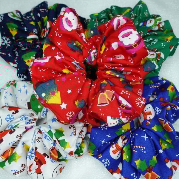 Christmas Scrunchies, Santa Xmas Christmas XXL Size