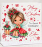 Personalised Fairy Christmas Card, Custom Name & Relation Card - Image 6