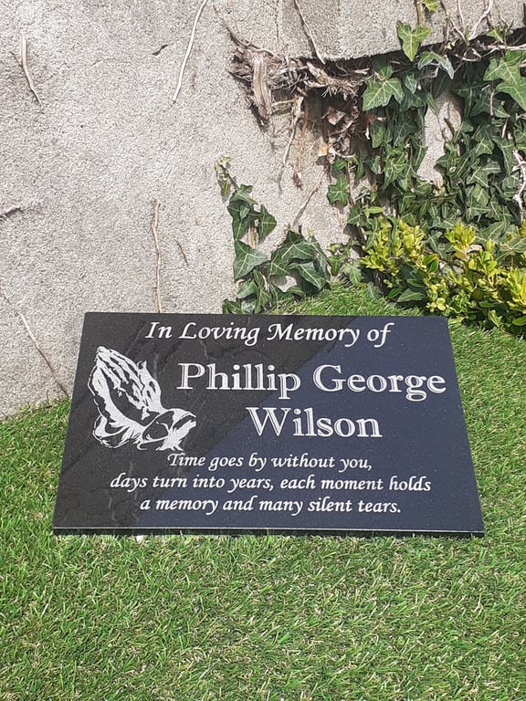 Bespoke Memorial Grave marker remembrance plaque Grave stone 