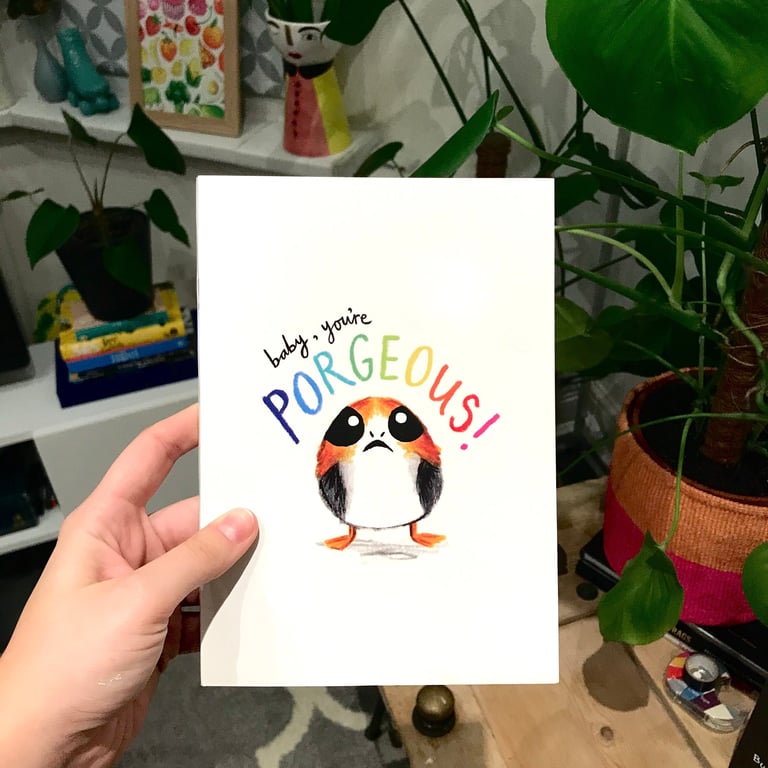 Porg Star Wars A5 Blank Sketchbook Notebook