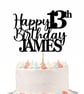 13th Birthday Cake Topper, Happy 13th Birthday Cake Topper, Custom Cake Topper