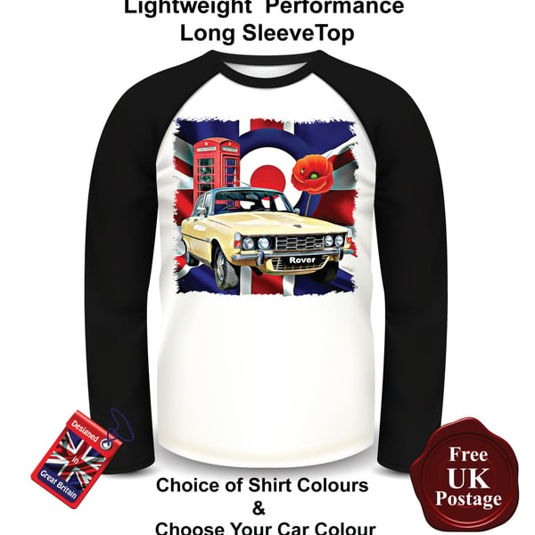 Rover P6 Long Sleeve T Shirt, Rover P6 Top, Mens T Shirts,