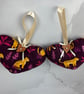Handmade leopard cats hanging fabric hearts set of 2 - Image 6