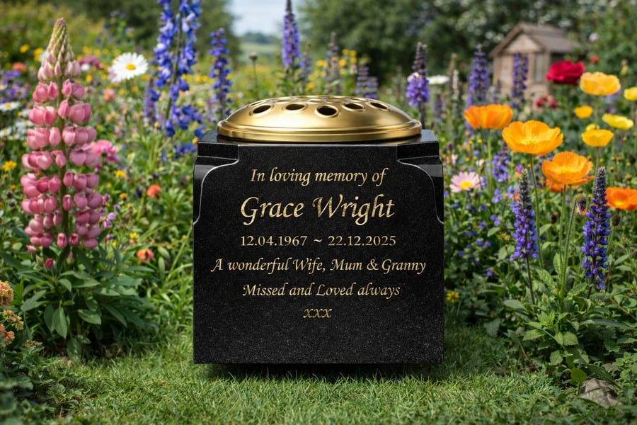 Memorial Vase  Grave Vase  Grave Rose Bowl Cemetery Vase 