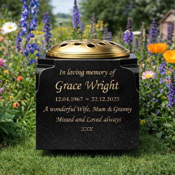 Memorial Vase  Grave Vase  Grave Rose Bowl Cemetery Vase 
