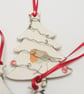 Handmade Decoupaged Robin Tree Decoration - Image 2