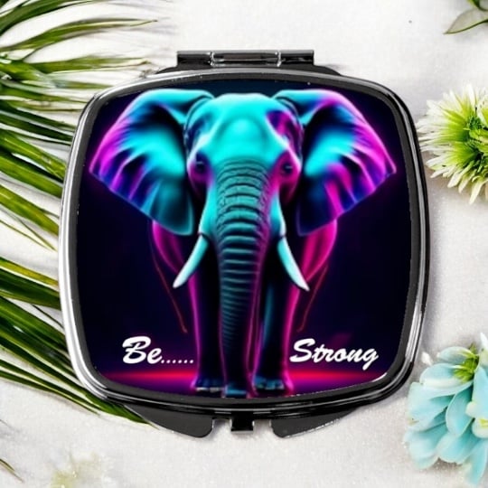 Be strong elephant compact mirror supportive gift