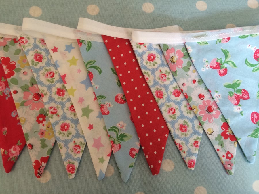10 ft bunting,banner,flag,wedding,event in cath kidston cotton  fabrics