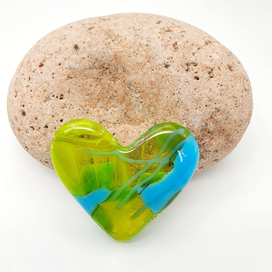 Fused Glass Hearts to Hold