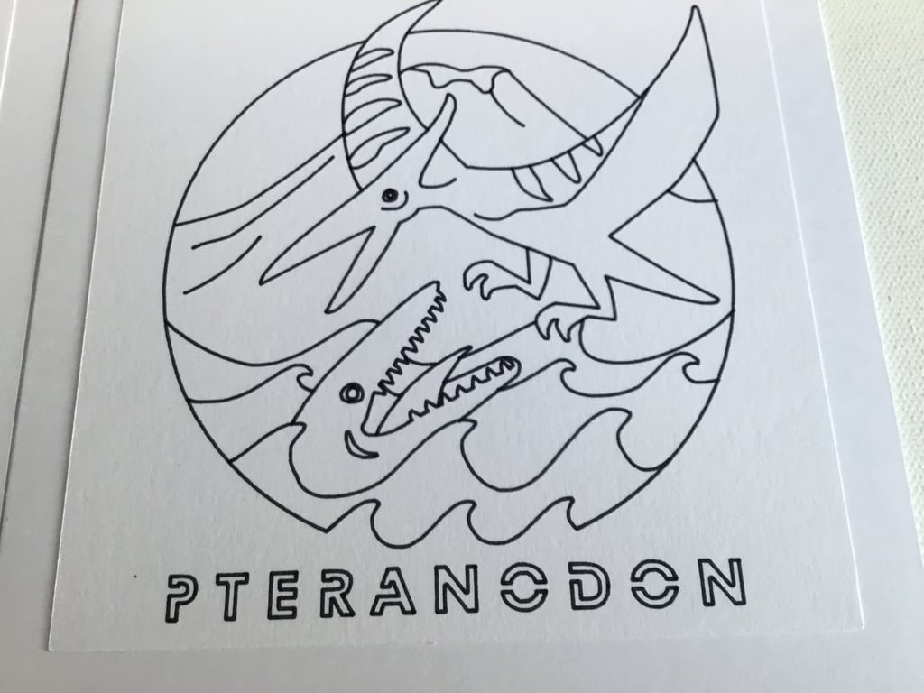 dinosaur cards. Colour in at home. Party invitations. Pack of 4 cards. Ref 020