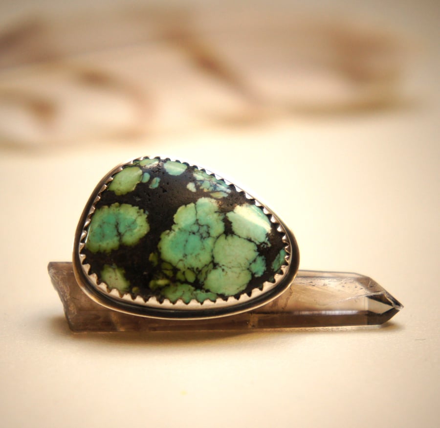 Native Spirit Unique Turquoise and Sterling Silver Ring
