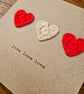 Happy Anniversary - Love Hearts - Handmade Crochet Card