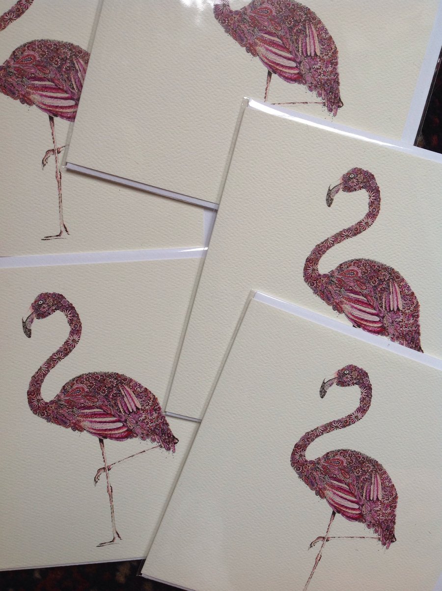 Pink Flamingo greetings card