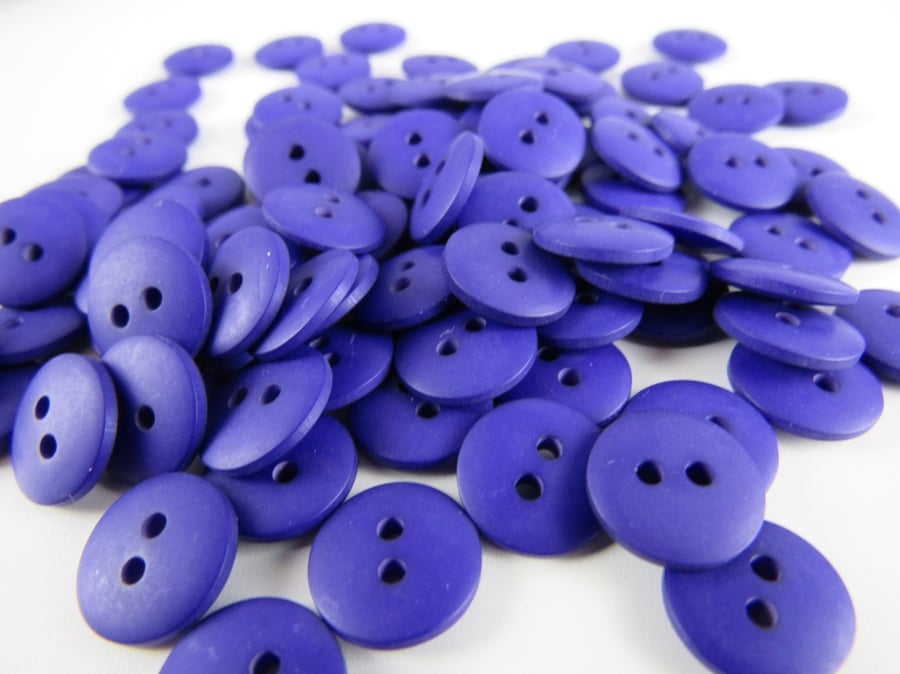 Mini Plain Ultra Violet Purple Buttons, 11mm, 24 Pieces